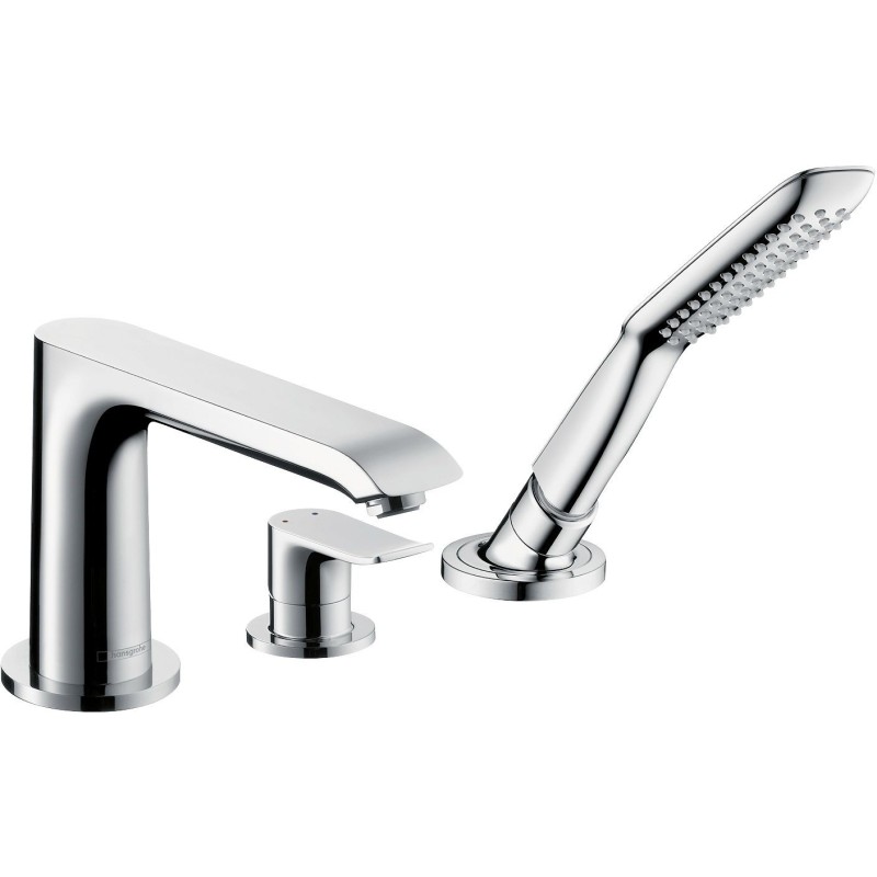 Hansgrohe set de finition mélangeur de bain 3 trous carrelage metris chrome