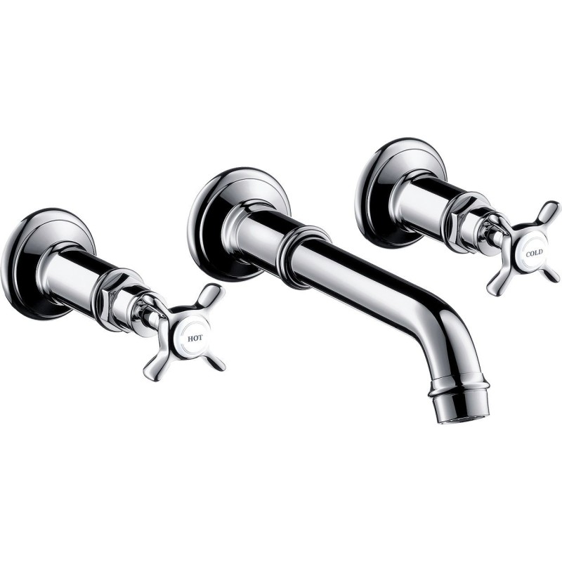 Hansgrohe set de finition mélangeur lavabo 3 trous mural montreux 225mm chrome