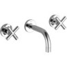 Dornbracht set de finition mélangeur mural 3 trous tara. 190 croix chrome