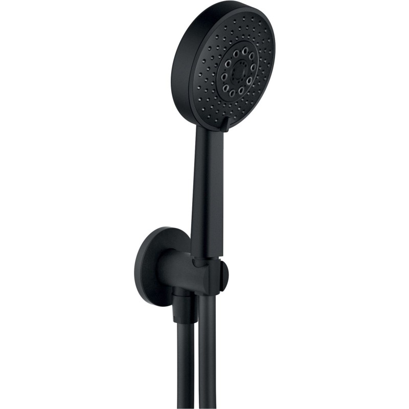 Nobili garniture de bain+coude de raccord rond 12cm universel noir mat