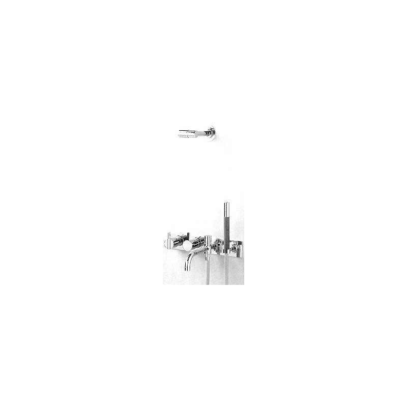 Vola set de bain à encastrer mitigeur+bec+douche de tête+douche à main à main chrome