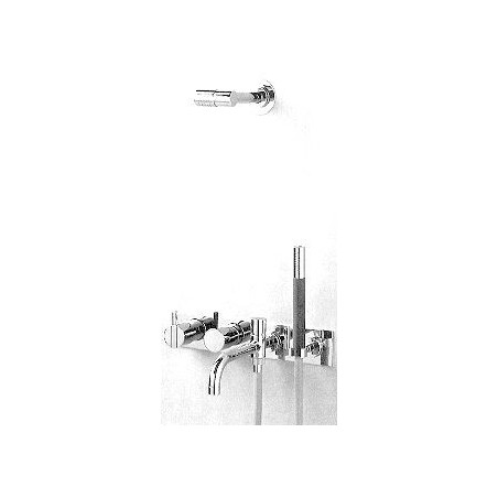 Vola set de bain à encastrer mitigeur+bec+douche de tête+douche à main à main chrome
