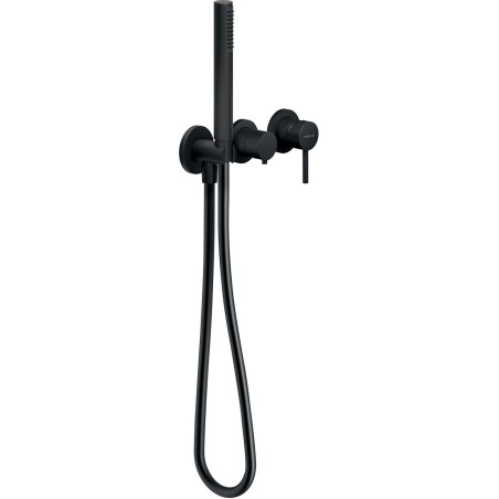 Nobili set de finition mitigeur douche+inverseur+garniture de bain/douche noir mat