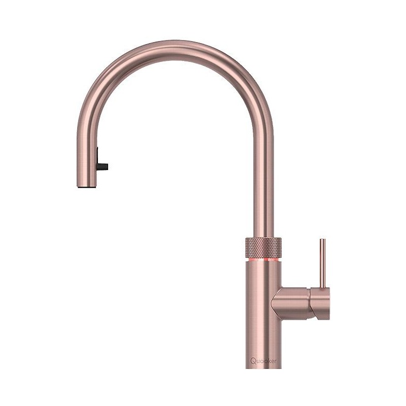 Quooker mitigeur de cuisine avec douchette extractible flex cuivre rose
