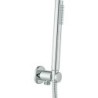 Paffoni porter avec douche à main et coude de raccordement mural light inox