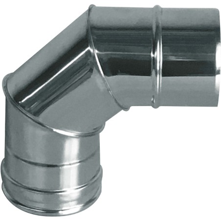 M&G coude 90° inox simple paroi 130 mm