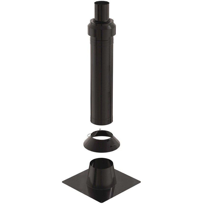 Ubbink kit toit plat clv inox noir 125/200