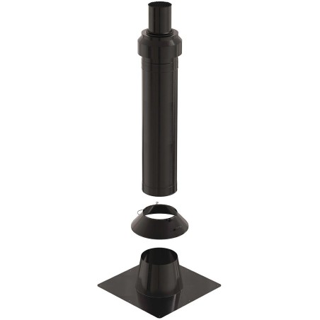 Ubbink kit toit plat clv inox noir 125/200