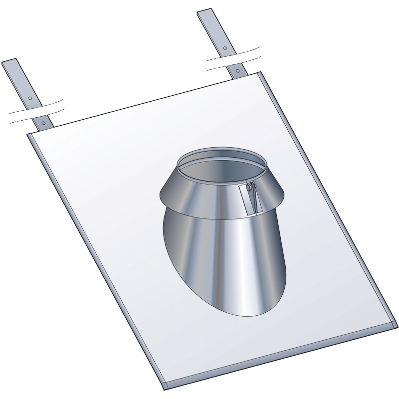 Poujoulat solin ardoise 30-45° therm-inox 80mm