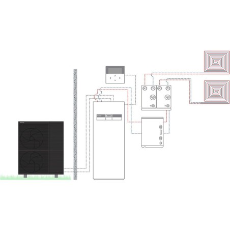 Panasonic pompe à chaleur air/eau aquarea k split t-cap ai1 9kW 400v 260l 2zones