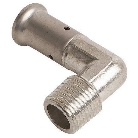 Henco Coude à sertir 16 mm-1/2"M laiton