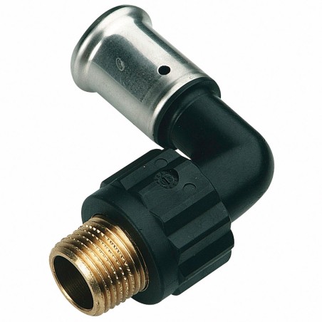 Henco Coude à sertir 20 mm-1/2"M synthétique