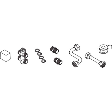 Vaillant kit accessoires vanne 3 voies+tubes pour arovair à encastrer