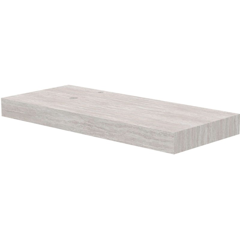 Tablette marbre céramique puro l120 h10 1vidage/trou robinet gauche travertin