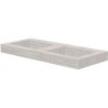 Tablette marbre céramique puro lavabo s double l120 h10 +trou robinets travertin
