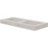 Tablette marbre céramique puro lavabo s double l1210 h10 sans trou robinet travertin