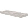 Tablette marbre céramique puro lavabo s double l140 h10 +trou robinets travertin