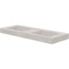 Tablette marbre céramique puro lavabo s double l140 h10 sans trou robinet travertin