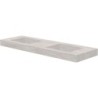 Tablette marbre céramique puro lavabo s double l160 h10 sans trou robinet travertin