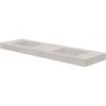 Tablette marbre céramique puro lavabo s double l180 h10 +trou robinets travertin