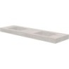 Tablette marbre céramique puro lavabo s double l180 h10 sans trou robinet travertin