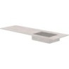 Tablette marbre céramique puro lavabo s droite l160 h1,2 +trou robinet travertin