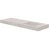Tablette marbre céramique puro lavabo s droite l160 h10 +trou robinet travertin