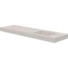 Tablette marbre céramique puro lavabo s droite l180 h10 +trou robinet travertin