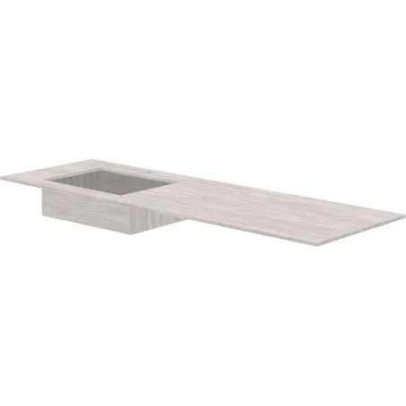 Tablette marbre céramique puro lavabo s gauche l160 h1,2 +trou robinet travertin