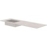 Tablette marbre céramique puro lavabo s gauche l160 h1,2 +trou robinet travertin