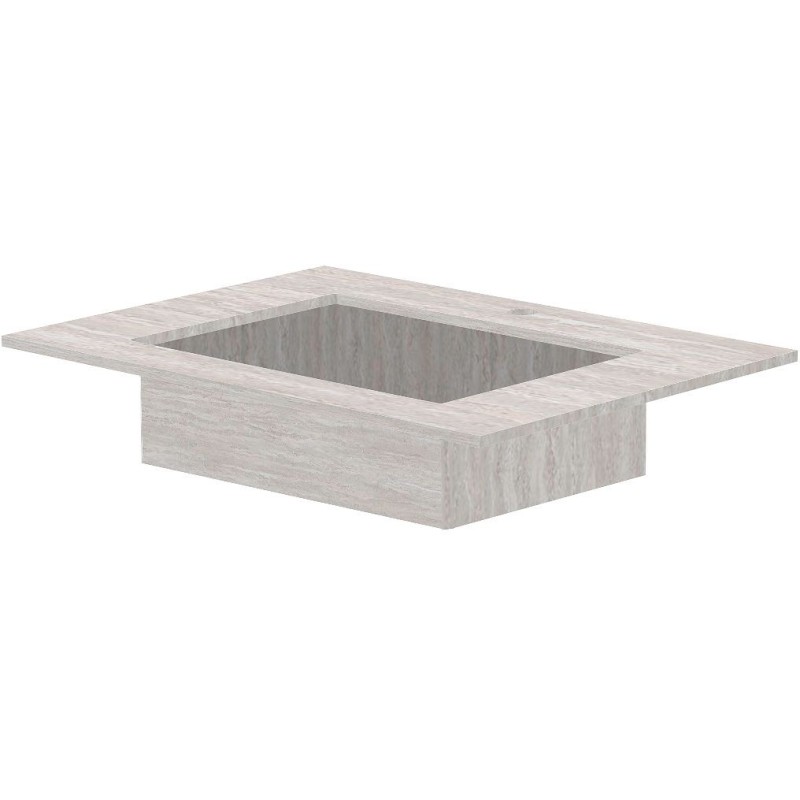 Tablette marbre céramique puro lavabo s l70 h1,2 +trou robinet travertin