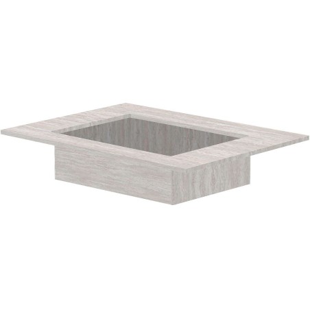Tablette marbre céramique puro lavabo s l70 h1,2 sans trou robinet travertin