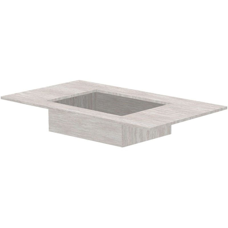 Tablette marbre céramique puro lavabo s l90 h1,2 sans trou robinet travertin