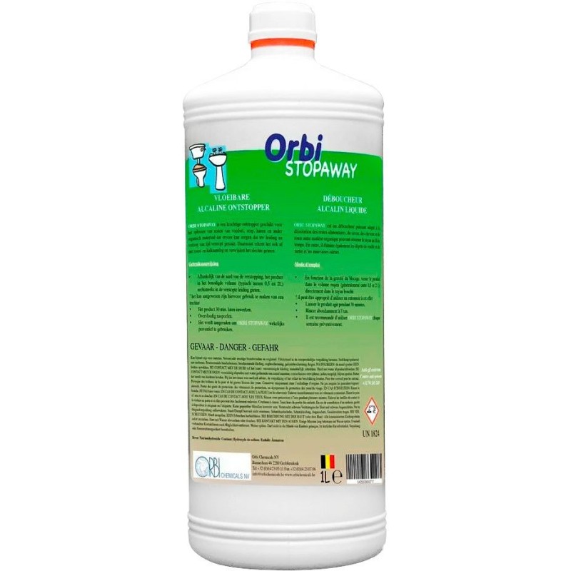 Orbi déboucheur alcalin stopaway 1L