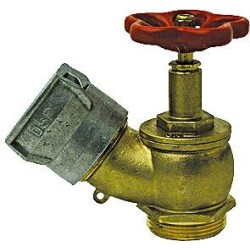 Saval borne d'incendie murale laiton 6/4"+demi-raccord+bouchon alu dsp45mm avec lévier