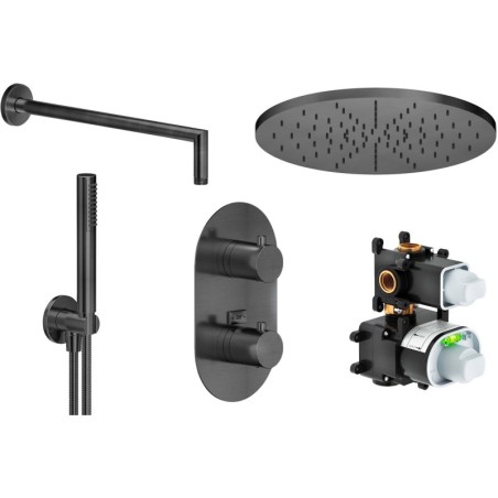 Nobili combinaison de douche à encastrer live 300 graphite brosse