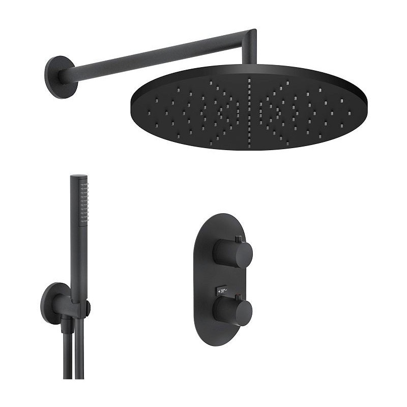 Nobili combinaison de douche à encastrer live 300 noir mat