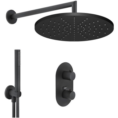 Nobili combinaison de douche à encastrer live 300 noir mat