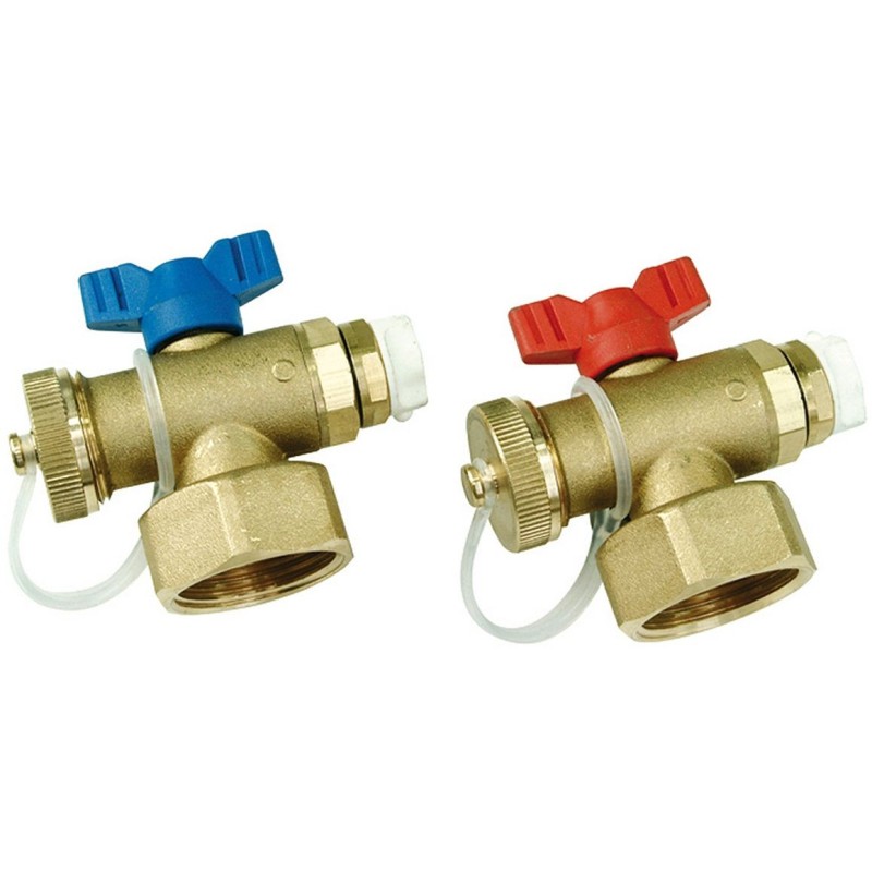 Henco embout 4/4"f+écrou+robinet de remplissage et de vidange 3/8"set:2pcs