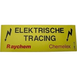 Raychem étiquette d'avertissement "tracing éléctrique" francais