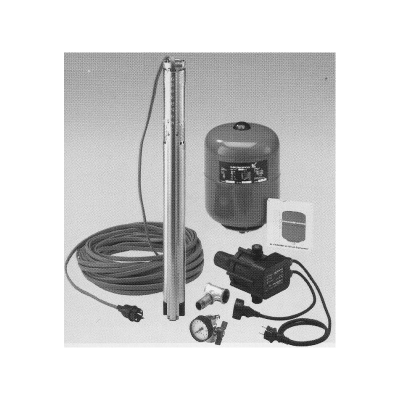 Grundfos kit pompe immergée rwr sq3-40 +pc +cuve +câble 30m