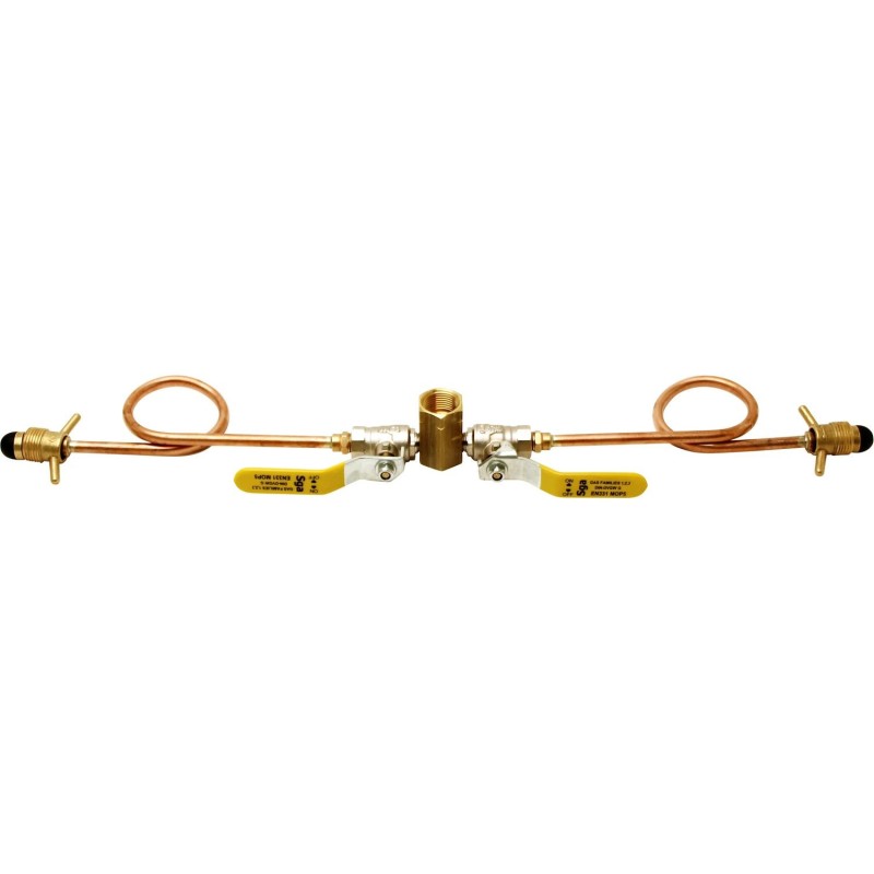 Soper lyres de raccordement 2 bouteilles de gaz +robinets à bille pol m"