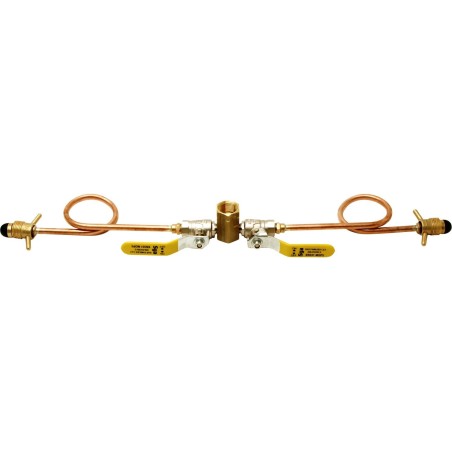 Soper lyres de raccordement 2 bouteilles de gaz +robinets à bille pol m"