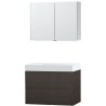 Meuble Puro solo coloris wengé 90 solid puro avec armoire de toilette