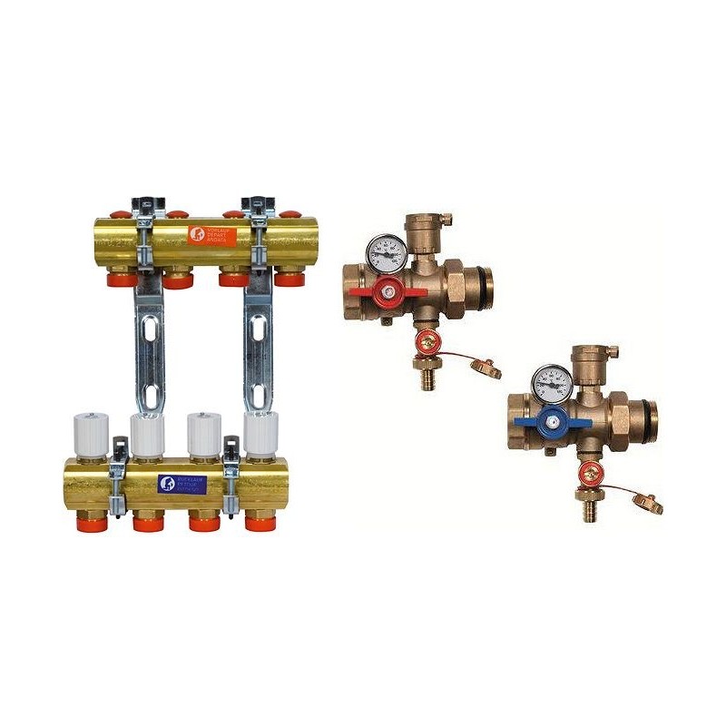 Giacomini set collecteur chauffage sol + circuit4/4"-4x18AA
