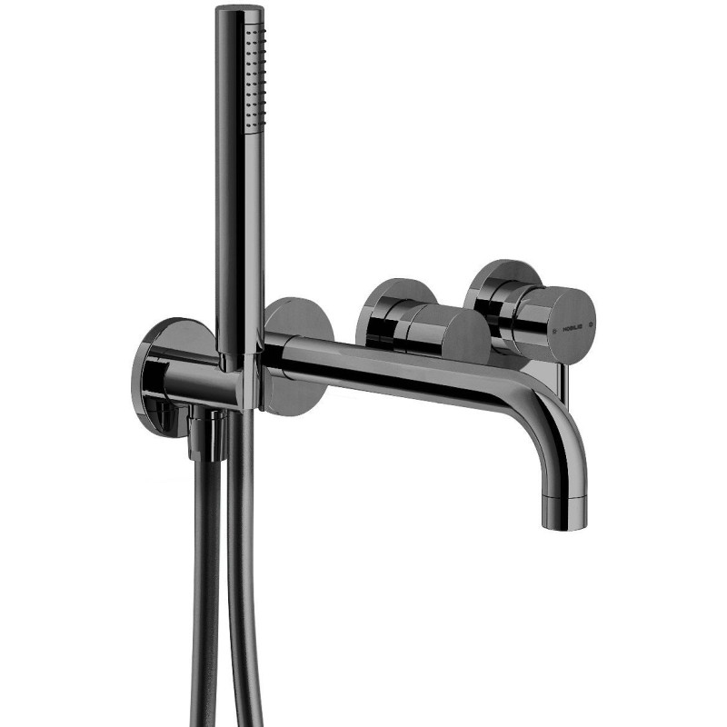 Nobili set de finition mitigeur bain 4 trous mural velis diamond smoke pvd