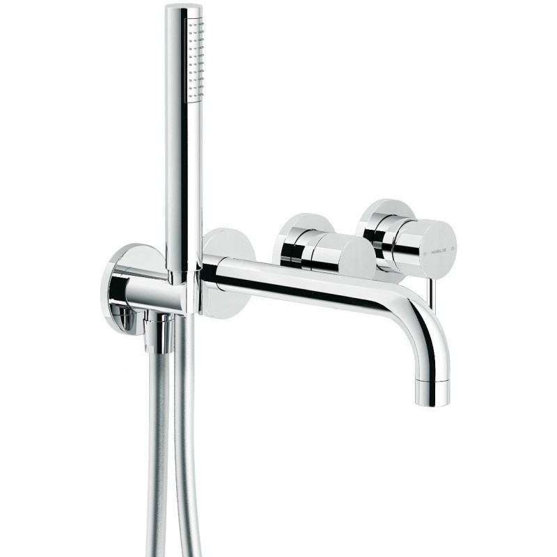 Nobili set de finition mitigeur bain 4trous mural velis chrome