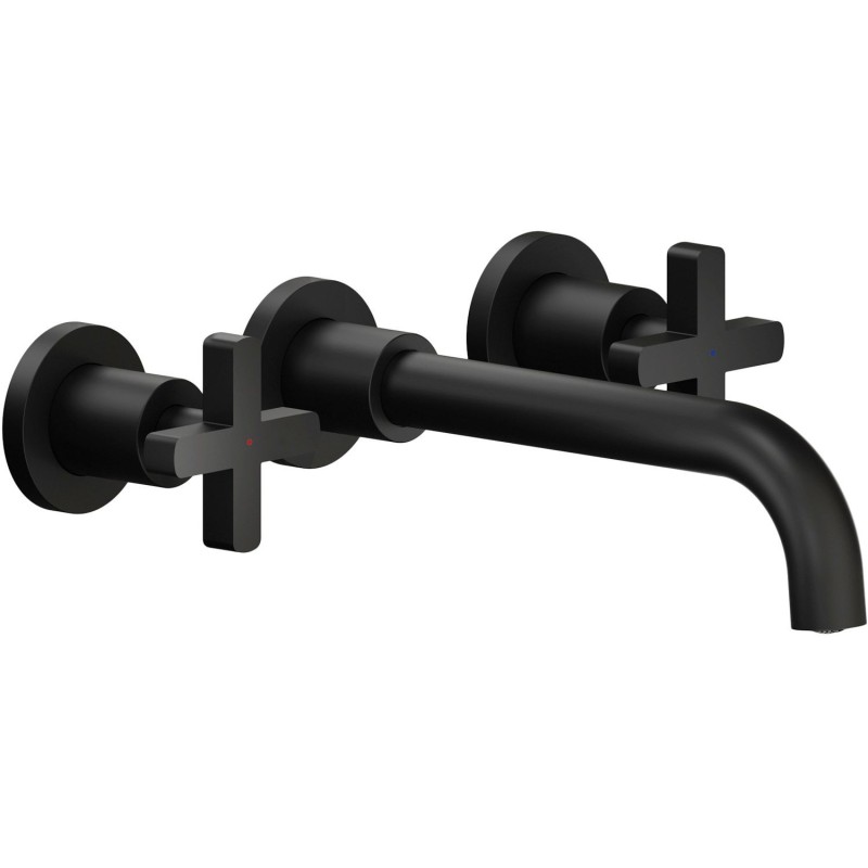 Nobili set de finition mitigeur lavabo 3 trous lira 205mm noir mat