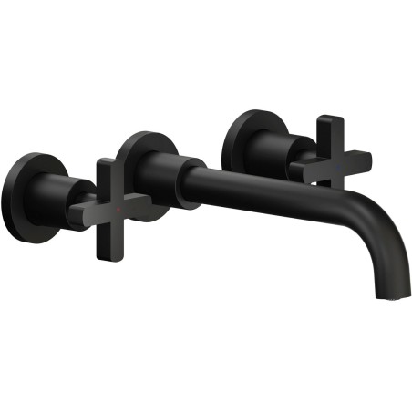 Nobili set de finition mitigeur lavabo 3 trous lira 205mm noir mat