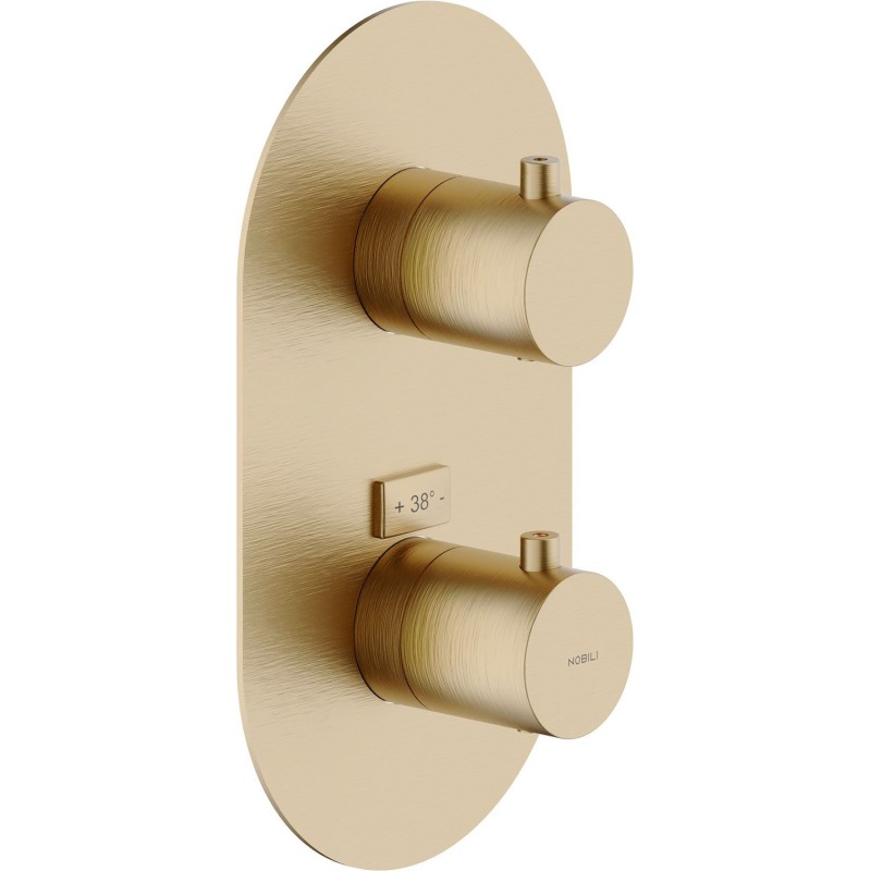 Nobili set de finition thermostat/inverseur live/velis miele brossé